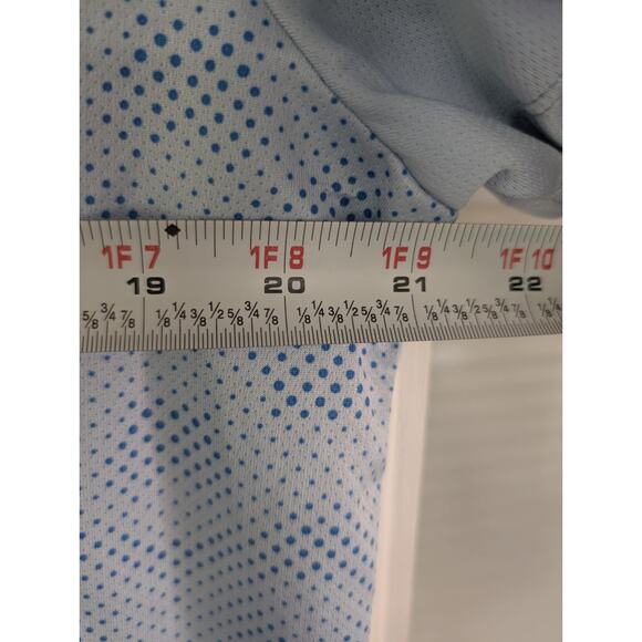 Nike Performance women's two-tone blue print stretch short-sleeved t-shirt Sz L - Picture 5 of 6